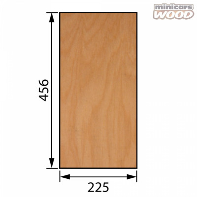 MINICARS WOOD - Flygplans Björk Plywood 3.0x225x456 mm 5-ply - MINICARS WOOD