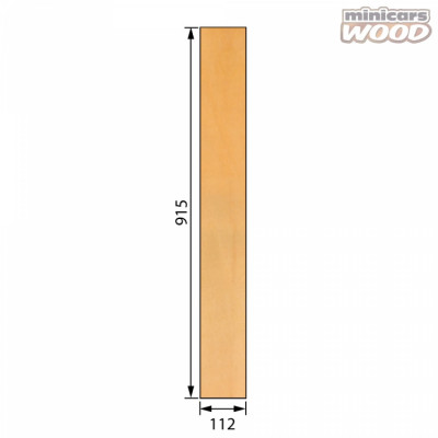 MINICARS WOOD - Basswood Plywood 2.0x112x915 mm 3-ply * UTGÅTT - MINICARS WOOD