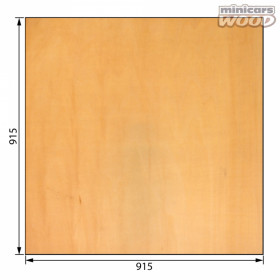 MINICARS WOOD - Basswood Plywood 2.0x915x915 mm 3-ply ' UTGÅTT - MINICARS WOOD