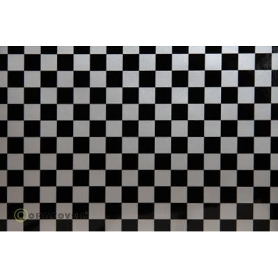 ORACOVER - Oracover Fun 4 Silver-Svart Rutig 2m - ORACOVER