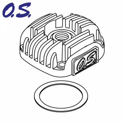 O.S.Engine - Cylinderhuvud (Silver) 15LA# - O.S.Engine