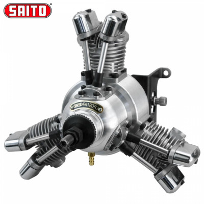 SAITO - FA-120R3 20cc 4-takts 3-cyl Stjärnmotor Metanol - SAITO