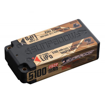 SUNPADOW - Li-Po Batteri 2S 7,4V 5100mAh 100C Shorty Gold - SUNPADOW