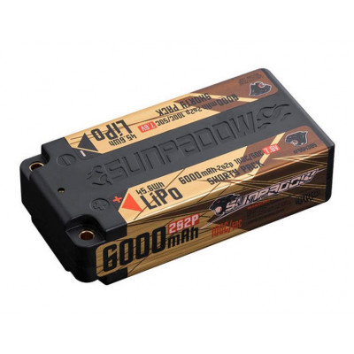 SUNPADOW - Li-Po Batteri 2S 7,6V 6000mAh 100C Shorty HV Gold - SUNPADOW