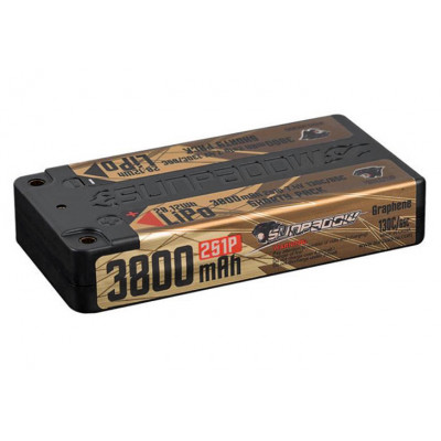 SUNPADOW - Li-Po Batteri 2S 7,4V 3800mAh 130C Shorty U-LCG Gold - SUNPADOW