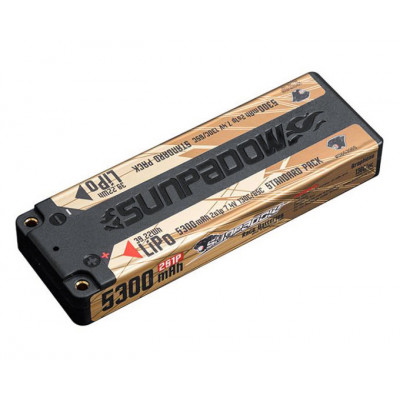 SUNPADOW - Li-Po Batteri 2S 7,4V 5300mAh 130C Stick U-LCG Gold - SUNPADOW
