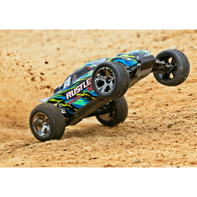 Radiostyrd bil Rustler VXL 2WD 1/10 RTR TQi TSM Gul - utan Batt/Ladd-TRAXXAS-37076-4-YLW