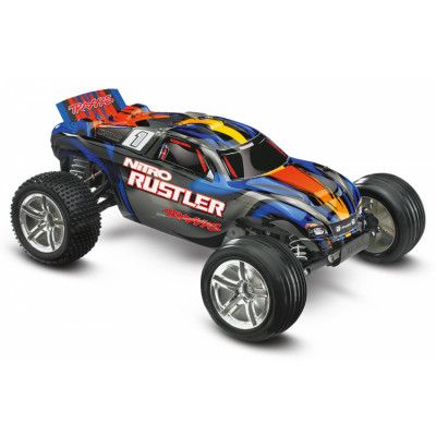 Radiostyrd bil TRAXXAS - Nitro Rustler TRX2.5 RTR TQi TSM Blå - TRAXXAS