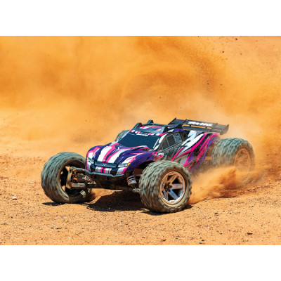 Radiostyrd bil Rustler 4x4 VXL 1/10 RTR TQi TSM Pink utan batt/laddare-TRAXXAS-67076-4-PINK