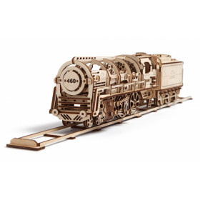 Ugears Ånglok U-460 med släp UGEARS Models - Ugears Steam Locomotiv U-460 with Tender - UGEARS Models