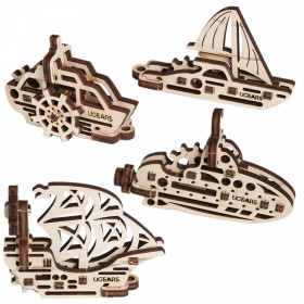 Ugears Båtar & Fartyg 4 st små U-fidgets UGEARS Models - Ugears U-Fidget Ships - UGEARS Models