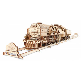 Ugears Ånglok med räls V-Express UGEARS Models - Ugears V-Express Steam Train with Tender - UGEARS Models
