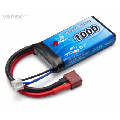 VAPEX - Li-Po Batteri 2S 7,4V 1000mAh 25C T-Kontakt - VAPEX