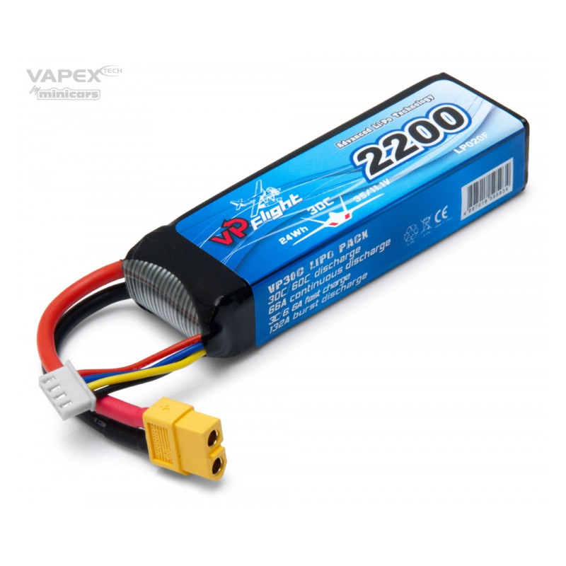 3S LiPo Batteri 11.1V 2200mAh 30C XT60-kontakt