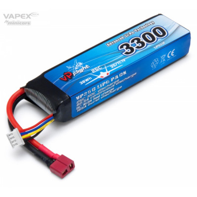 VAPEX - Li-Po Batteri 3S 11,1V 3300mAh 25C T-Kontakt - VAPEX