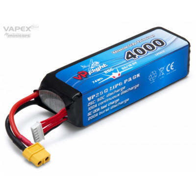 VAPEX - Li-Po Batteri 5S 18,5V 4000mAh 25C XT60-Kontakt - VAPEX