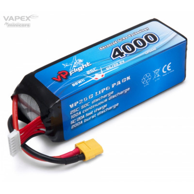 VAPEX - Li-Po Batteri 6S 22,2V 4000mAh 25C XT60-Kontakt - VAPEX