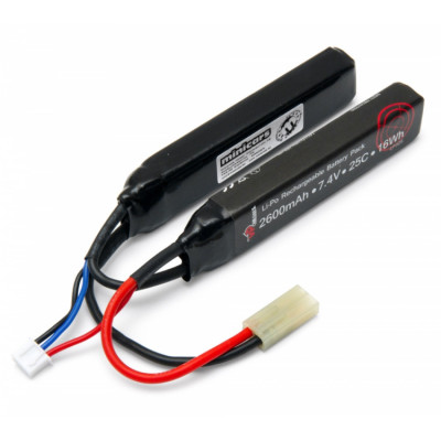 VAPEX - Li-Po Batteri 2S 7,4V 2600mAh 25C Split Airsoft - VAPEX