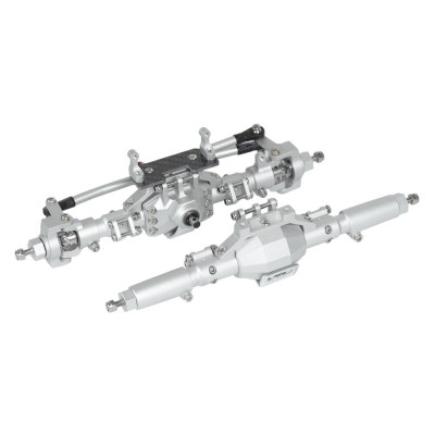 SCX10 II Diamond-Shaped Aluminum Alloy Front & Rear Axle Silver