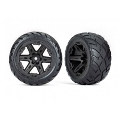 TRAXXAS - Däck & Fälgar 2,8" Anaconda/RXT Svart  4WD, 2WD Fram (TSM-Rated) 2st - 6775