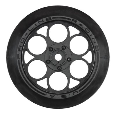 Showtime Front Runner 2.2"/2.7" Black Front Drag Racing 12mm Hex Wheels (2) för No Prep Drag Racing