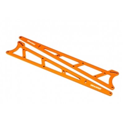 Sidoplattor för Wheelie Bar i Aluminium färg Orange till Drag Slash
