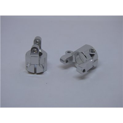C-hub - Fäste för styrspindel i aluminium till Axial SCX10 II 2st/pkt - Silver