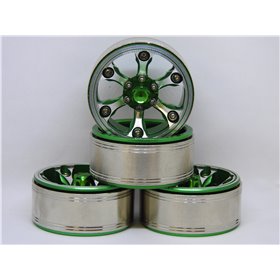 1.9" beadlock fälgar i eloxerad aluminium till RC Crawler Scale 4st - Flake - Grön