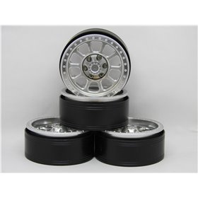 1.9" beadlock fälgar i eloxerad aluminium till RC Crawler Scale 4st - Brule - Silver