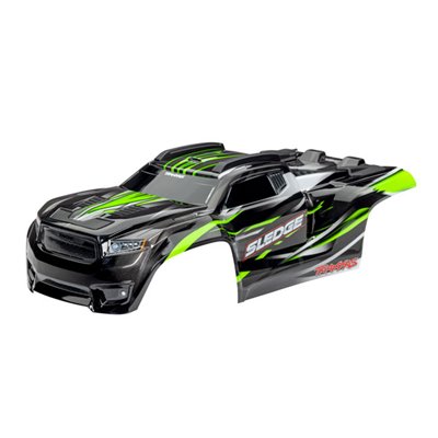 Kaross Traxxas Sledge 6S Komplett med Fästen - Grön