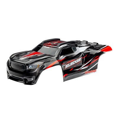 Kaross Traxxas Sledge 6S Komplett med Fästen - Röd
