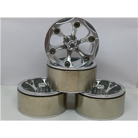 1.9" beadlock fälgar i eloxerad aluminium - RC Crawler Scale - Cool - Silver 4st
