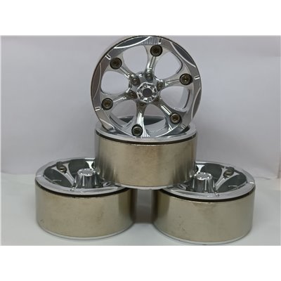 1.9" beadlock fälgar i eloxerad aluminium - RC Crawler Scale - Cool - Silver 4st