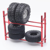 Hylla för däckförvaring till RC Crawler scale 120x45x180mm Röd