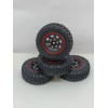 Däck & Fälg SCX24 1/24 Axial bra mönster & Grepp - Foam - Röd 4 st
