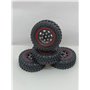 Däck & Fälg SCX24 1/24 Axial bra mönster & Grepp - Foam - Röd 4 st