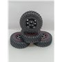 Däck & Fälg SCX24 1/24 Axial bra mönster & Grepp - Foam - Röd 4 st