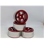 Beadlock Fälg SCX24 1/24 Axial Aluminium - Polstjärna - Röd - 4 st