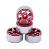 Beadlock Fälg SCX24 1/24 Axial Aluminium - Polstjärna - Röd - 4 st