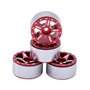 Beadlock Fälg SCX24 1/24 Axial Aluminium - Polstjärna - Röd - 4 st