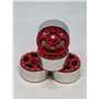 Beadlock Fälg SCX24 1/24 Axial Aluminium - Sjöstjärna - Röd - 4 st