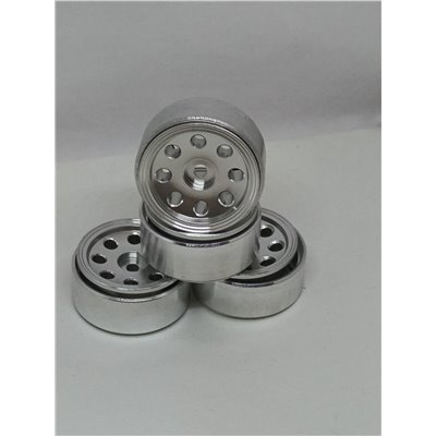 Beadlock Fälg Axial SCX24 8-hål Aluminium - Blom - Silver - 4 st