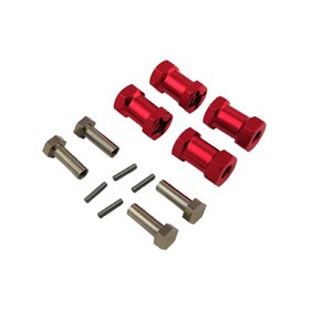 Hex Adapter Universal 12x20mm M8x24,5mm - Röd - 4 st