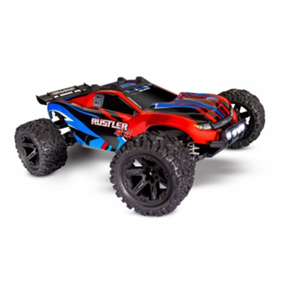 Radiostyrd bil Rustler 4x4 XL-5 1/10 RTR TQ Röd LED med Batteri &amp Laddare