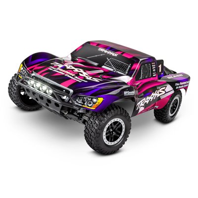 Radiostyrd Bil Slash 2WD TQ LED El 1:10 rosa framirfrån sidan
