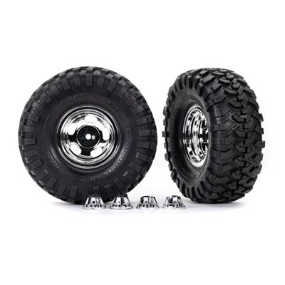 Däck & Fälg 2,2" Canyon Trail Krom med Navkapslar - Kräver Hjulaxel 8255A