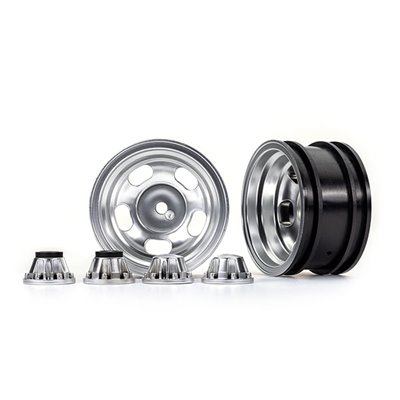 Fälg Matt Krom 2.2" + Navkapslar Kräver Hjulaxel 8255A TRX-4 2st
