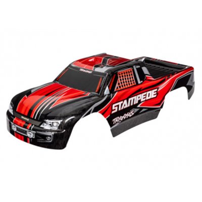 Kaross Stampede 2WD Röd Målad