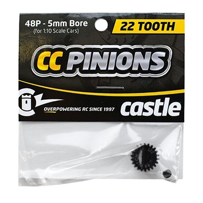 Pinion i Härdat Stål 22T - 48 pitch - 5mm hål