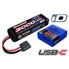 TRAXXAS 2985-2S Laddare USB-C och 2S 7.4v 3000mAh LiPo Batteri Combo